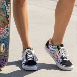 Iconic Vans Sneakers Off The Wall Rainbow Checkerboard Unisex Women 6.5  Men 5